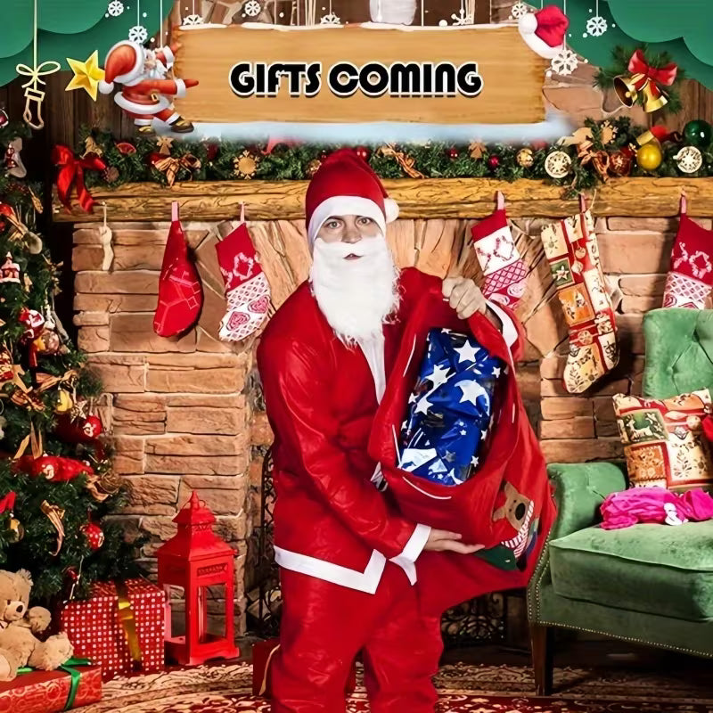 Hatt & Skägg – Komplett Plus Size Vuxen Tomtedräkt, Hållbar och Bekväm för Julfester, Nyårsafton & Högtider – Festlig och Skön Outfit