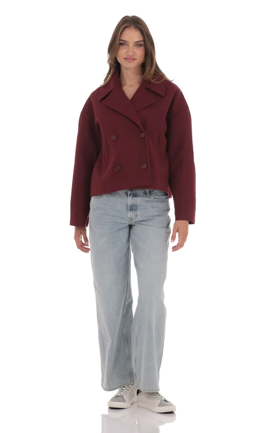 Double Breasted Short Trench in Navy